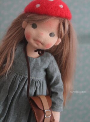 Miss Toadstool, a natural fiber doll