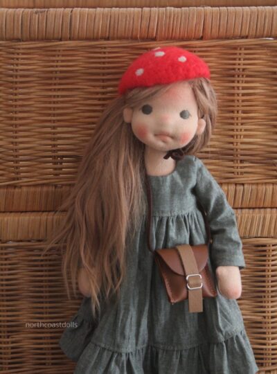 Miss Toadstool, a natural fiber doll